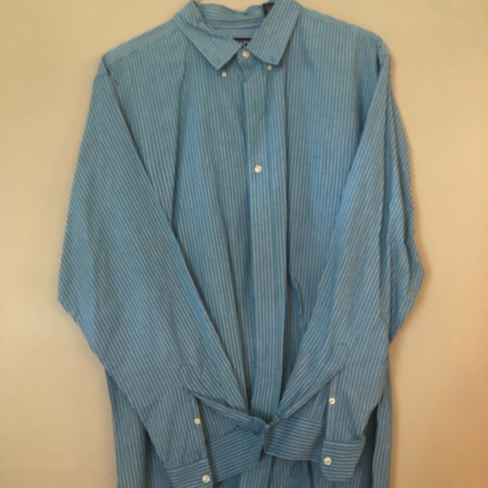 Blue and Red Striped Dress Shirt